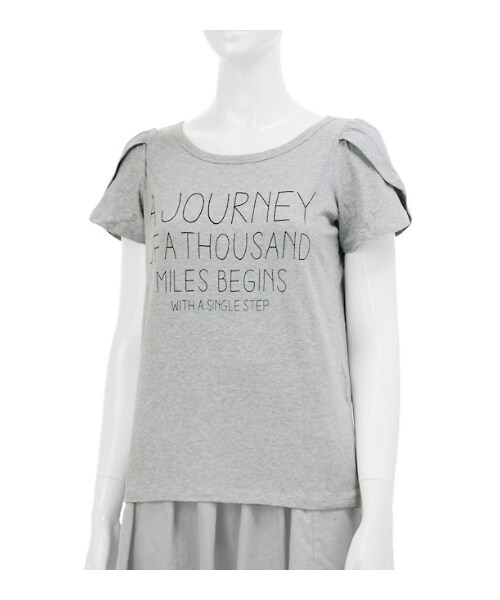 MAJESTIC LEGON（マジェスティックレゴン）の「♪ペタルスリーブTEE（トップス・レディース・グレー/ブラック/オフ/ラベンダー・Free）」の3枚目の写真