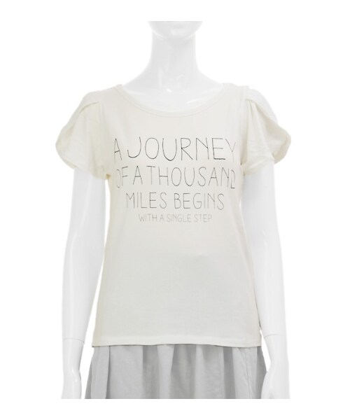 MAJESTIC LEGON（マジェスティックレゴン）の「♪ペタルスリーブTEE（トップス・レディース・グレー/ブラック/オフ/ラベンダー・Free）」の2枚目の写真