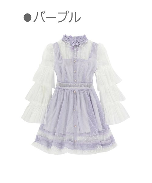Bobon21（ボボンニジュウイチ）の「ドットチュール部分透けフェアリー 
