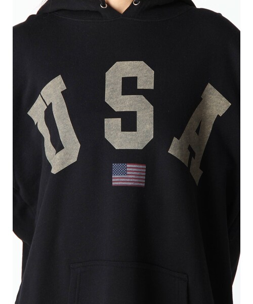 FLOVE（フローブ）の「USAビックロゴフーディー（Tシャツ/カットソー・ブラック・F）」の12枚目の写真