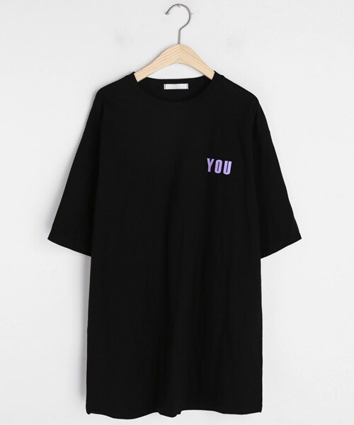 DHOLIC（ディーホリック）の「YOUバックレタリングTシャツ（Tシャツ/カットソー・レディース・ホワイト/ブラック/イエロー/ブルー・FREE）」の2枚目の写真