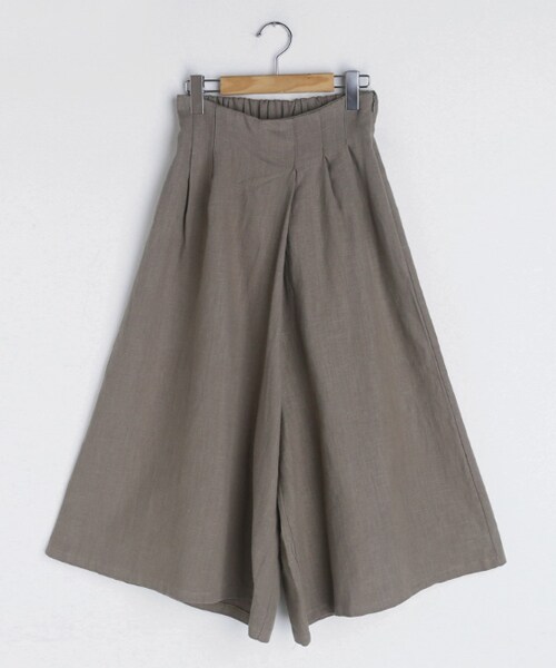 DHOLIC（ディーホリック）の「タックリネンフレアパンツ（その他パンツ・レディース・グリーン/グレー/ブラウン・FREE）」の3枚目の写真