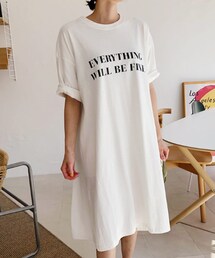 DHOLIC | レタリングボクシーAラインワンピース(ワンピース)