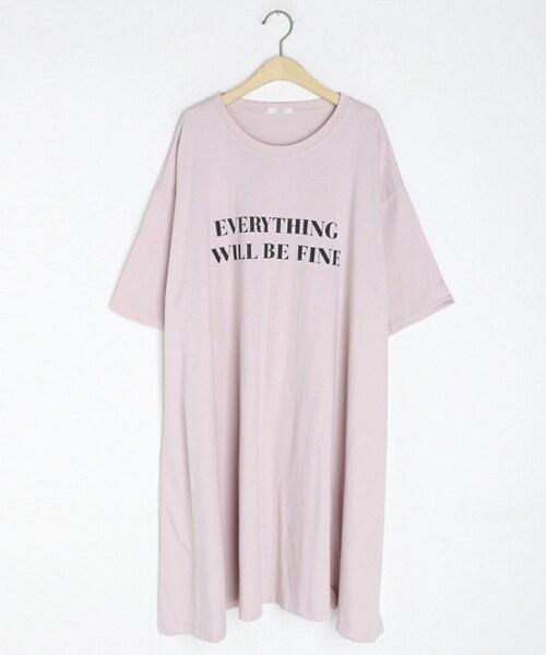 DHOLIC(ディーホリック)の「レタリングボクシーAラインワンピース(ワンピース・レディース・ホワイト/ピンク/ブラック・FREE)」の3枚目の写真