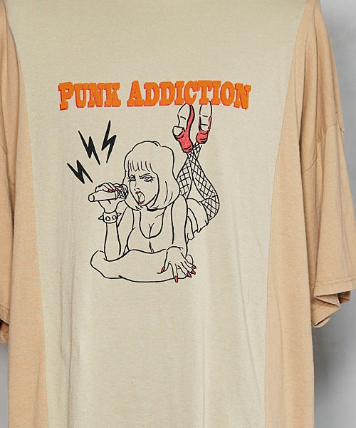 masterkey（マスターキー）の「PUNK ADDICTION（Tシャツ/カットソー・メンズ・ベージュ/ブラック・1/2）」の10枚目の写真