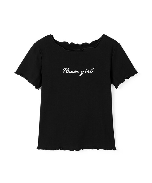 GRL（グレイル）の「ロゴメロートップス（シャツ/ブラウス・レディース・オフホワイト/ブラック・Ｍ/M）」の2枚目の写真