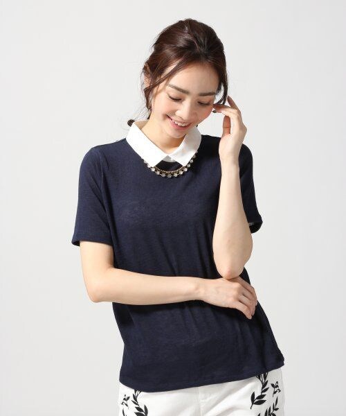 GLOBAL WORK（グローバルワーク）の「エリツキカットプルオーバー／ＳＳ（トップス・レディース・ホワイト06/グレー12/グリーン75/ネイビー88・Ｍ/Ｌ）」の4枚目の写真