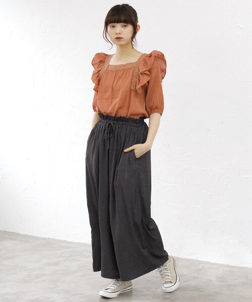 Crisp（クリスプ）の「【WEB限定】フリルレースブラウス（シャツ/ブラウス・レディース・ベージュ/ブラウン・FREE）」の3枚目の写真