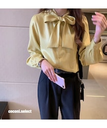 no brand | CO192: フロントリボンシンプルシャツ(シャツ/ブラウス)