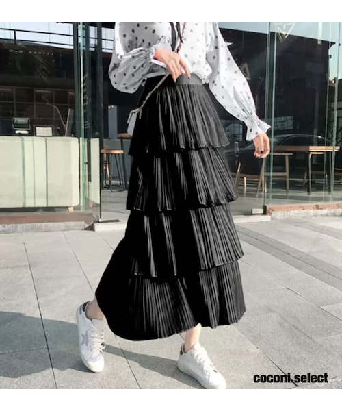 no brand（ノーブランド）の「CO191: 4段フリルスカート（スカート  