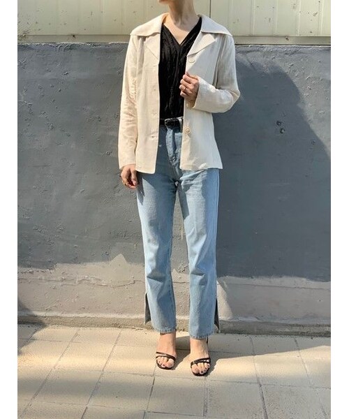 no brand（ノーブランド）の「ワイドスリットDP（デニムパンツ・レディース・その他）」の3枚目の写真