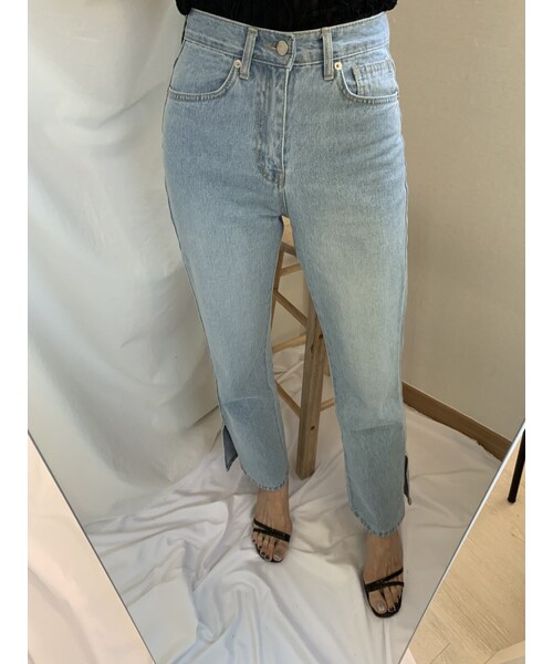 no brand（ノーブランド）の「ワイドスリットDP（デニムパンツ・レディース・その他）」の2枚目の写真