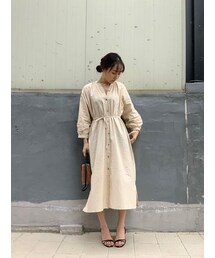 no brand | シフォンロングワンピース(ワンピース)