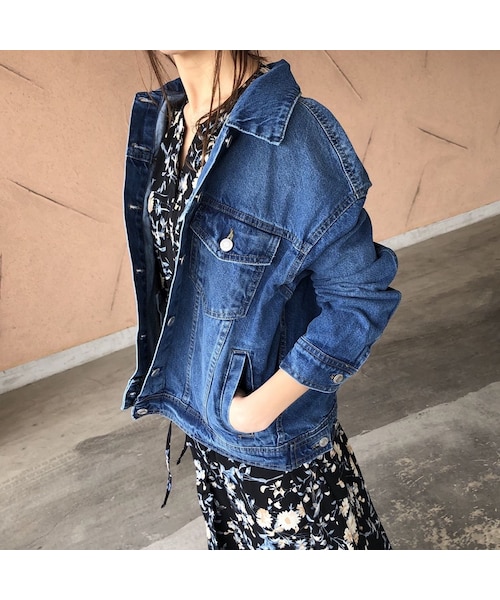 copine（コピン）の「再入荷！ビッグシルエットシンプルGジャン(2color)（デニムジャケット・レディース・その他）」の2枚目の写真