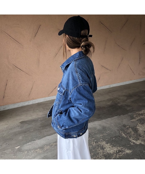 copine（コピン）の「再入荷！ビッグシルエットシンプルGジャン(2color)（デニムジャケット・レディース・その他）」の6枚目の写真