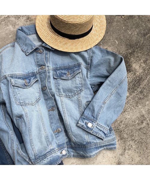 copine（コピン）の「再入荷！ビッグシルエットシンプルGジャン(2color)（デニムジャケット・レディース・その他）」の14枚目の写真