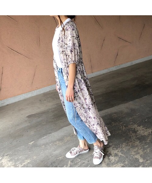 copine（コピン）の「【スペシャルプライス！定価3190円→1430円】大人気シリーズ！キーネック花柄5分袖ガウンワンピース(3color)【クリックポスト対象商品】（ワンピース・レディース・その他）」の9枚目の写真