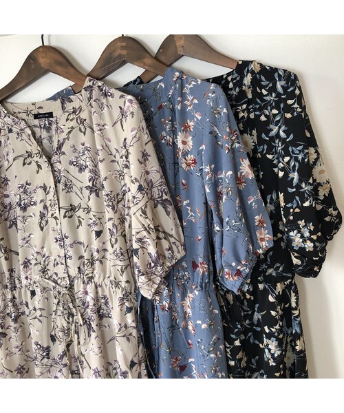 copine（コピン）の「【スペシャルプライス！定価3190円→1430円】大人気シリーズ！キーネック花柄5分袖ガウンワンピース(3color)【クリックポスト対象商品】（ワンピース・レディース・その他）」の15枚目の写真