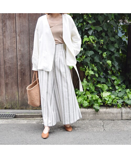 no brand（ノーブランド）の「ランダムストライプワイドPT（その他パンツ・レディース・その他）」の7枚目の写真
