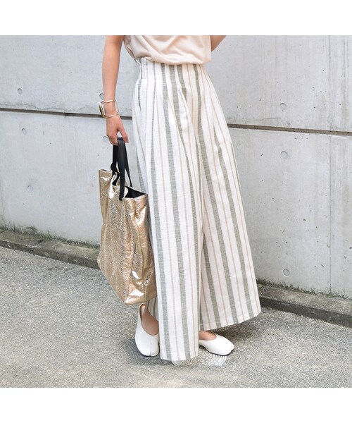 no brand（ノーブランド）の「ランダムストライプワイドPT（その他パンツ・レディース・その他）」の6枚目の写真