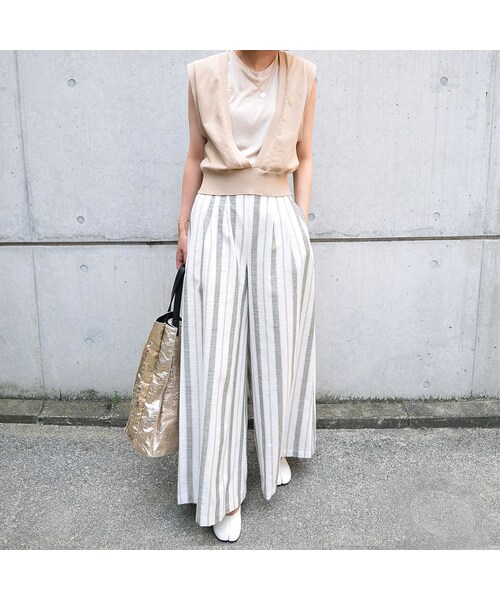 no brand（ノーブランド）の「ランダムストライプワイドPT（その他パンツ・レディース・その他）」の4枚目の写真