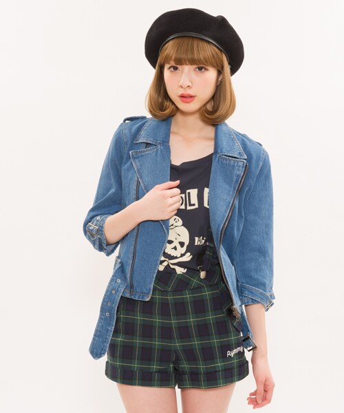 Aymmy in the batty girls(エイミーインザバッティーガール)の「VENICE RIDERS(ジャケット/アウター・レディース・ブルー/ブラック・S/M)」の2枚目の写真
