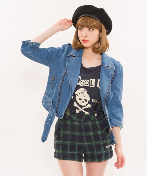 Aymmy in the batty girls(エイミーインザバッティーガール)の「VENICE RIDERS(ジャケット/アウター・レディース・ブルー/ブラック・S/M)」の1枚目の写真