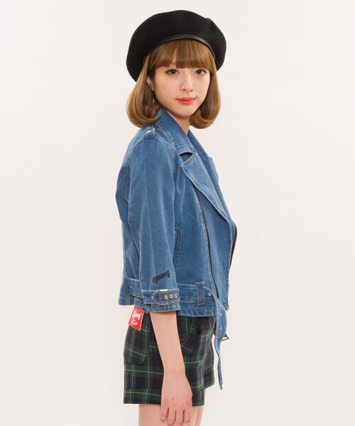 Aymmy in the batty girls(エイミーインザバッティーガール)の「VENICE RIDERS(ジャケット/アウター・レディース・ブルー/ブラック・S/M)」の3枚目の写真