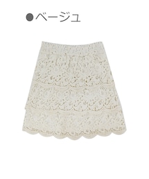 Bobon21 | かぎ編みレースタイトスカート-全１色-(スカート)
