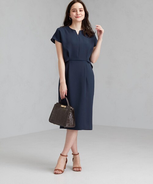 新品タグ付【green label relaxing】フレンチスリーブワンピース green label relaxing（グリーンレーベルリラクシング）の「D