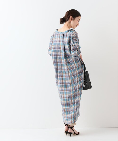 FRAMeWORK（フレームワーク）の「LINEN CHECK シャツワンピース 