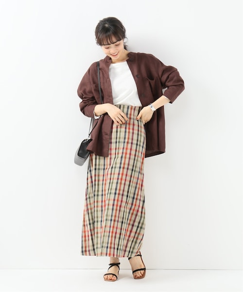 イエナ　ブーテッドブルゾン IENA（イエナ）の「IENA LA BOUCLE 麻ダブルオックス 胸ポケット