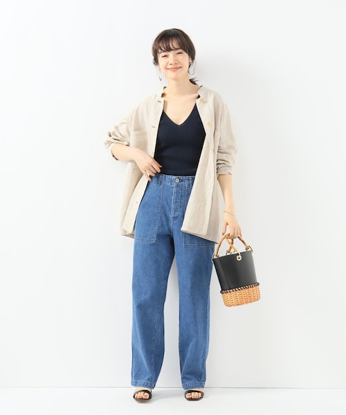 試着のみ　IENA イエナ　ブルゾン IENA（イエナ）の「IENA LA BOUCLE 麻ダブルオックス 胸ポケット