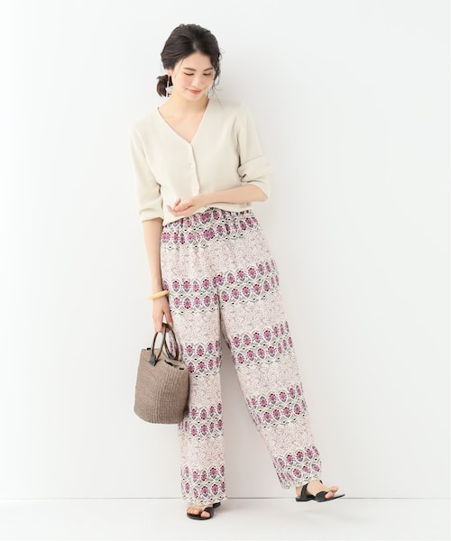【美品】IENA Deveauxプリントイージーパンツ　36 IENA LA BOUCLE（イエナラブークル）の「IENA LA BOUCLE DEVEAUX