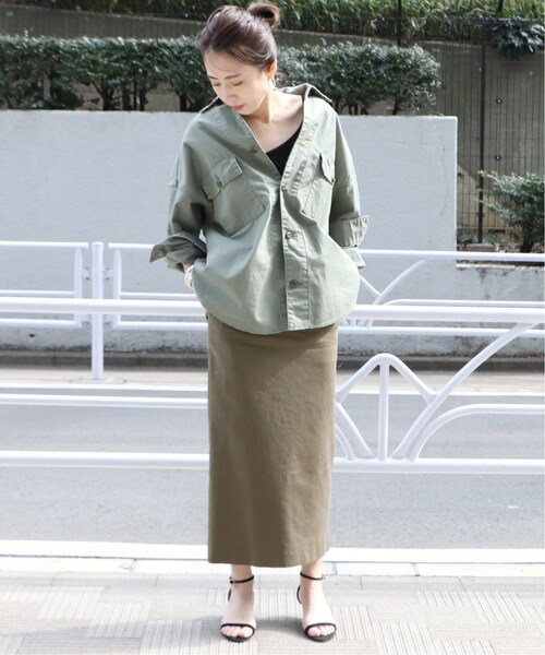 plage(プラージュ)の「《追加予約》アサストレッチ タイトスカート2◆(スカート・カーキ A/34/36/38)」の14枚目の写真