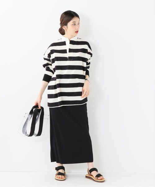 JOURNAL STANDARD（ジャーナルスタンダード）の「TRリブタイトスカート（スカート・ブラック/フリー）」の4枚目の写真