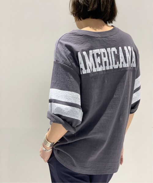AP STUDIO／AMERICANA ボーイフレンド フットボールTシャツ