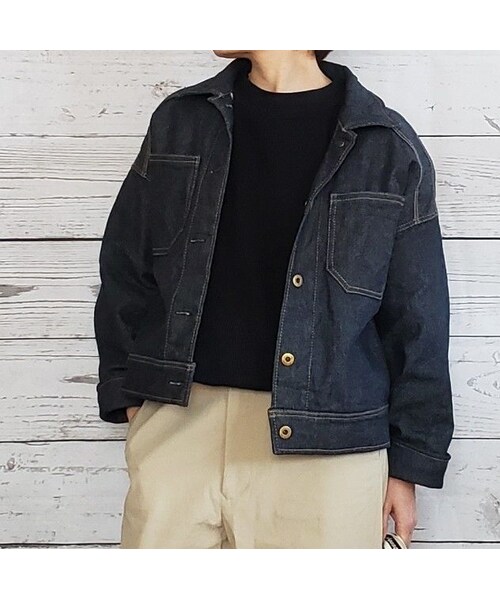 Handmade(ハンドメイド)の「003.short denim jacket(デニムジャケット・レディース・その他)」の2枚目の写真