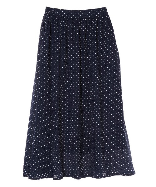 Green　Parks（グリーンパークス）の「ドット柄ギャザースカート（スカート・オフホワイト/ブラック/ネイビー・F）」の13枚目の写真