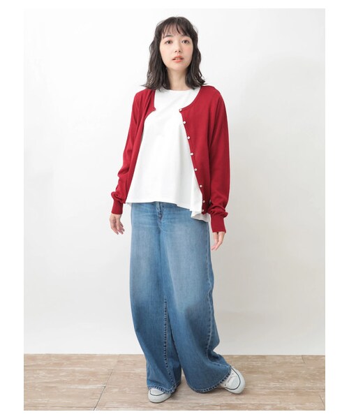 earth music&ecology（アースミュージックアンドエコロジー）の「オーガニックコットンタックノースリーブ（トップス・アイボリー/杢グレー/ブラック/モカ/カーキ/ネイビー/ダークグリーン/ピンクベージュ・F）」の10枚目の写真