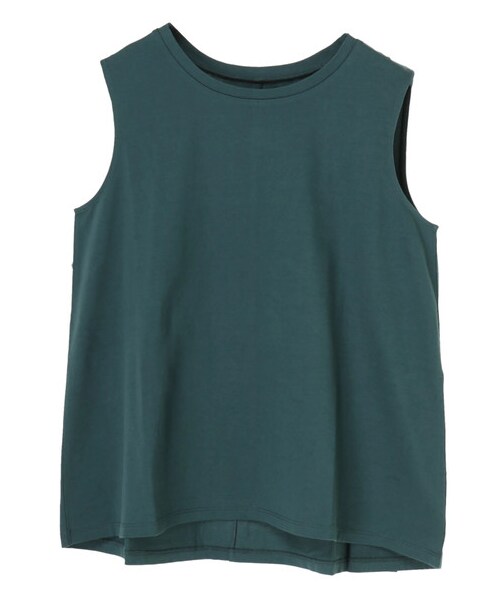 earth music&ecology（アースミュージックアンドエコロジー）の「オーガニックコットンタックノースリーブ（トップス・アイボリー/杢グレー/ブラック/モカ/カーキ/ネイビー/ダークグリーン/ピンクベージュ・F）」の21枚目の写真