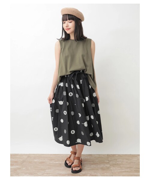 earth music&ecology（アースミュージックアンドエコロジー）の「オーガニックコットンタックノースリーブ（トップス・アイボリー/杢グレー/ブラック/モカ/カーキ/ネイビー/ダークグリーン/ピンクベージュ・F）」の6枚目の写真