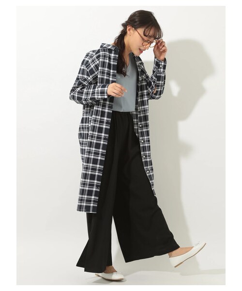 E hyphen world gallery（イーハイフンワールドギャラリー）の「リブワイドパンツ（パンツ・ブラック/ベージュ/カーキ/ピンクベージュ・F）」の4枚目の写真