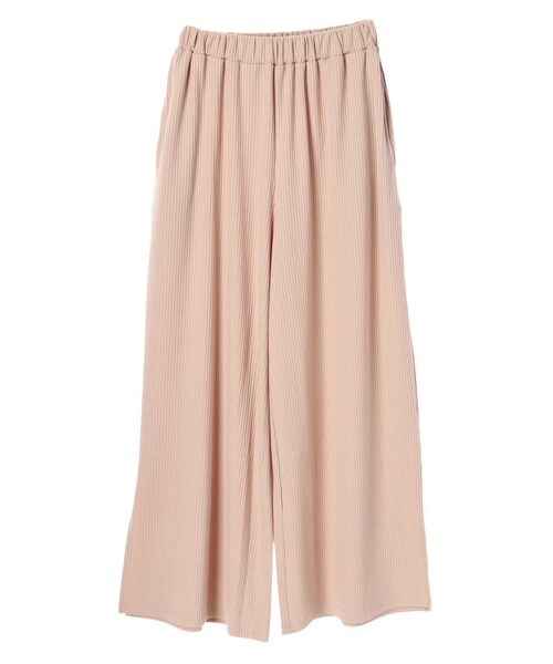 E hyphen world gallery（イーハイフンワールドギャラリー）の「リブワイドパンツ（パンツ・ブラック/ベージュ/カーキ/ピンクベージュ・F）」の14枚目の写真