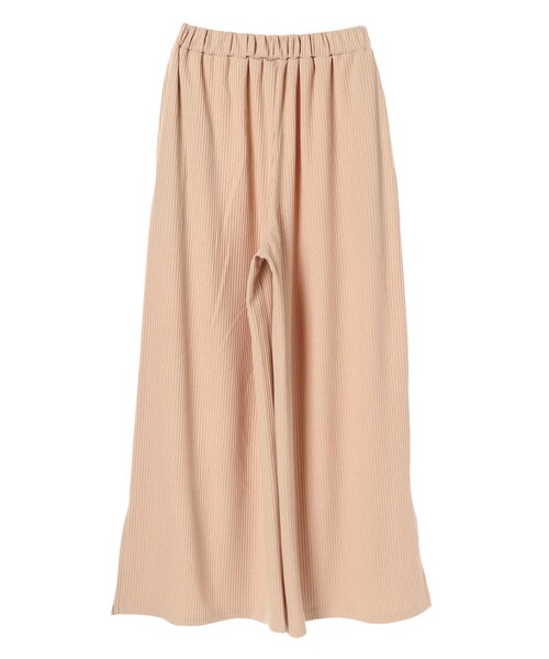 E hyphen world gallery（イーハイフンワールドギャラリー）の「リブワイドパンツ（パンツ・ブラック/ベージュ/カーキ/ピンクベージュ・F）」の6枚目の写真