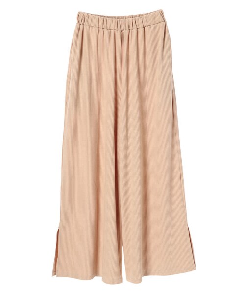 E hyphen world gallery（イーハイフンワールドギャラリー）の「リブワイドパンツ（パンツ・ブラック/ベージュ/カーキ/ピンクベージュ・F）」の12枚目の写真