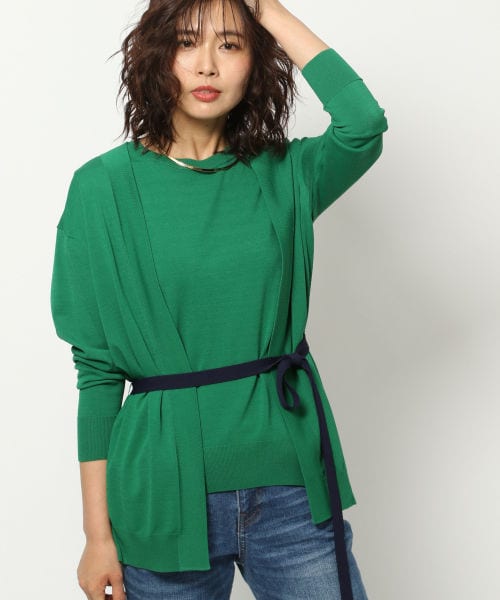 BARNYARDSTORM（バンヤードストーム）の「配色カーデ（トップス・ホワイト/グリーン/ネイビー）」の7枚目の写真