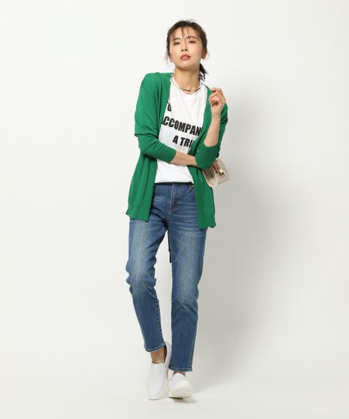 BARNYARDSTORM（バンヤードストーム）の「配色カーデ（トップス・ホワイト/グリーン/ネイビー）」の9枚目の写真