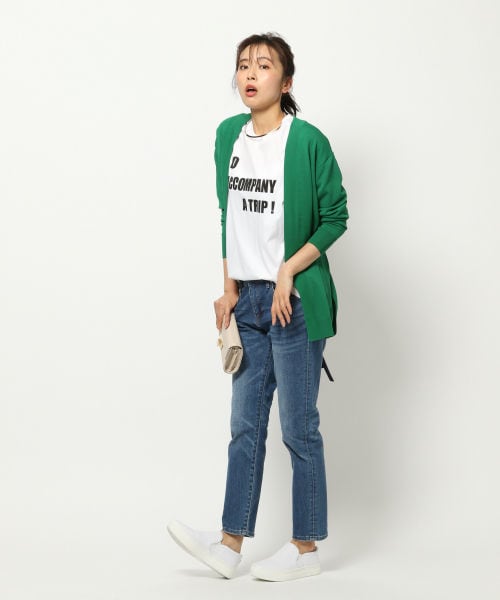 BARNYARDSTORM（バンヤードストーム）の「配色カーデ（トップス・ホワイト/グリーン/ネイビー）」の10枚目の写真