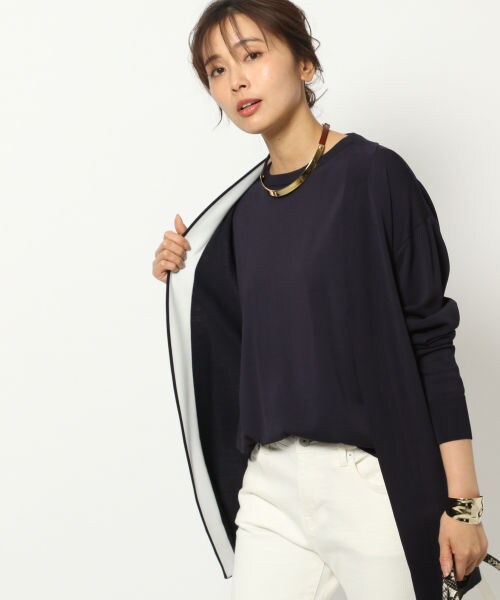 BARNYARDSTORM（バンヤードストーム）の「配色カーデ（トップス・ホワイト/グリーン/ネイビー）」の21枚目の写真